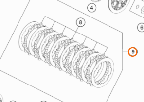 47232010033 - Комплект дисков сцепления KTM SX85 2018-23 / HUSQVARNA TC85 2018-23, original