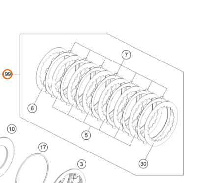 79332010033 - Комплект дисков сцепления KTM SX-F250/350 с 2019-/, original