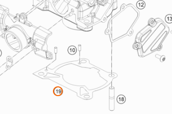 47230035020 - Прокладка под цилиндр KTM SX85 2018-24, HQ TC85 2018-24  0,2мм, original