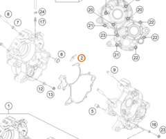 46230039000 - Прокладка половинок картера KTM SX65 2009-23, original