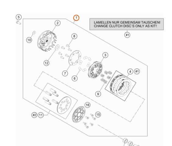 45232100144 - Сцепление в сборе KTM SX50 2013-/ original