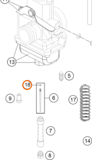 46231034060 - стопор иглы карбюратора KTM SX65 2017-/, TC65 (с 2017) original