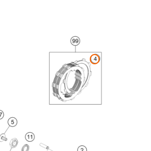 50532011000 - Диск сцепления фрикционный KTM SX125 2019-/ HUSQVARNA TC125 2019-/ original
